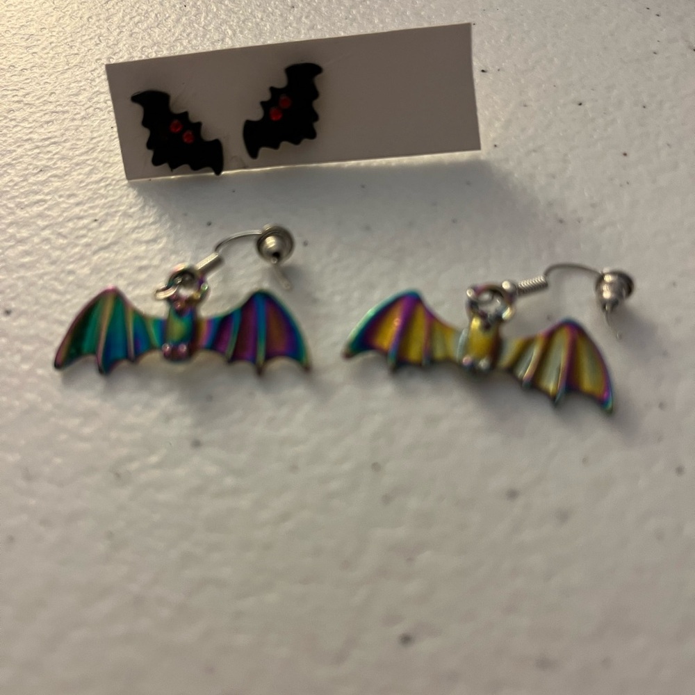 Colorful Bat Earrings